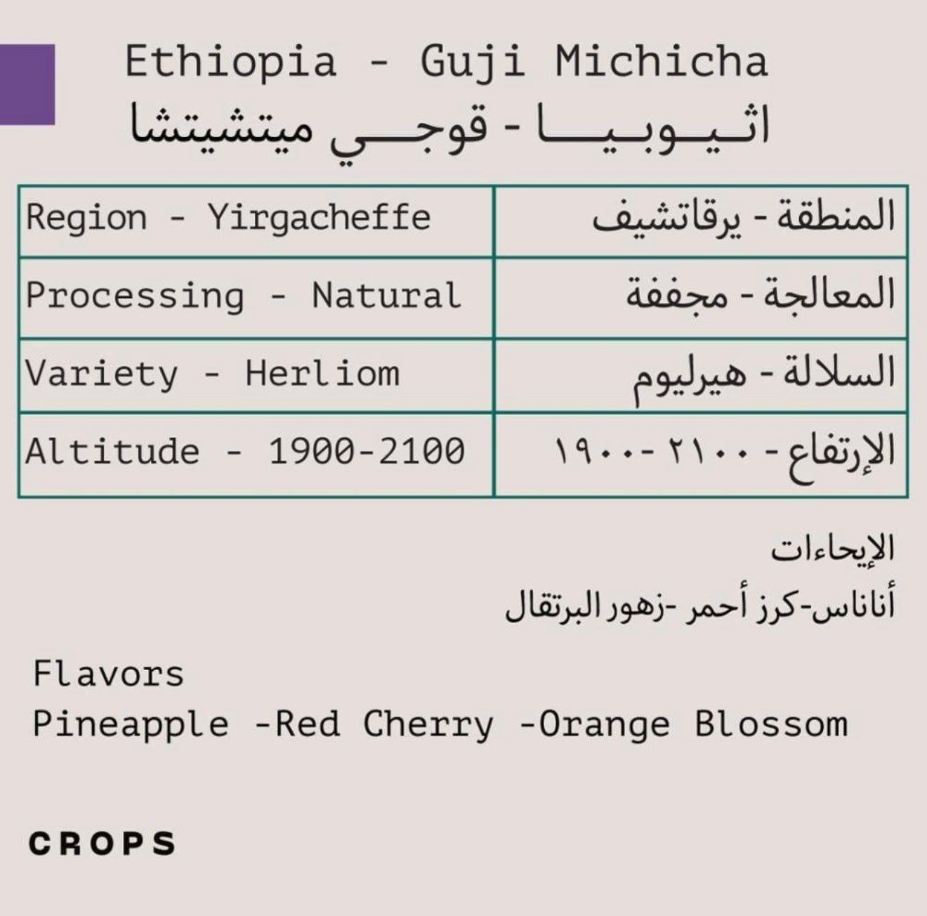 Crops guji michicha