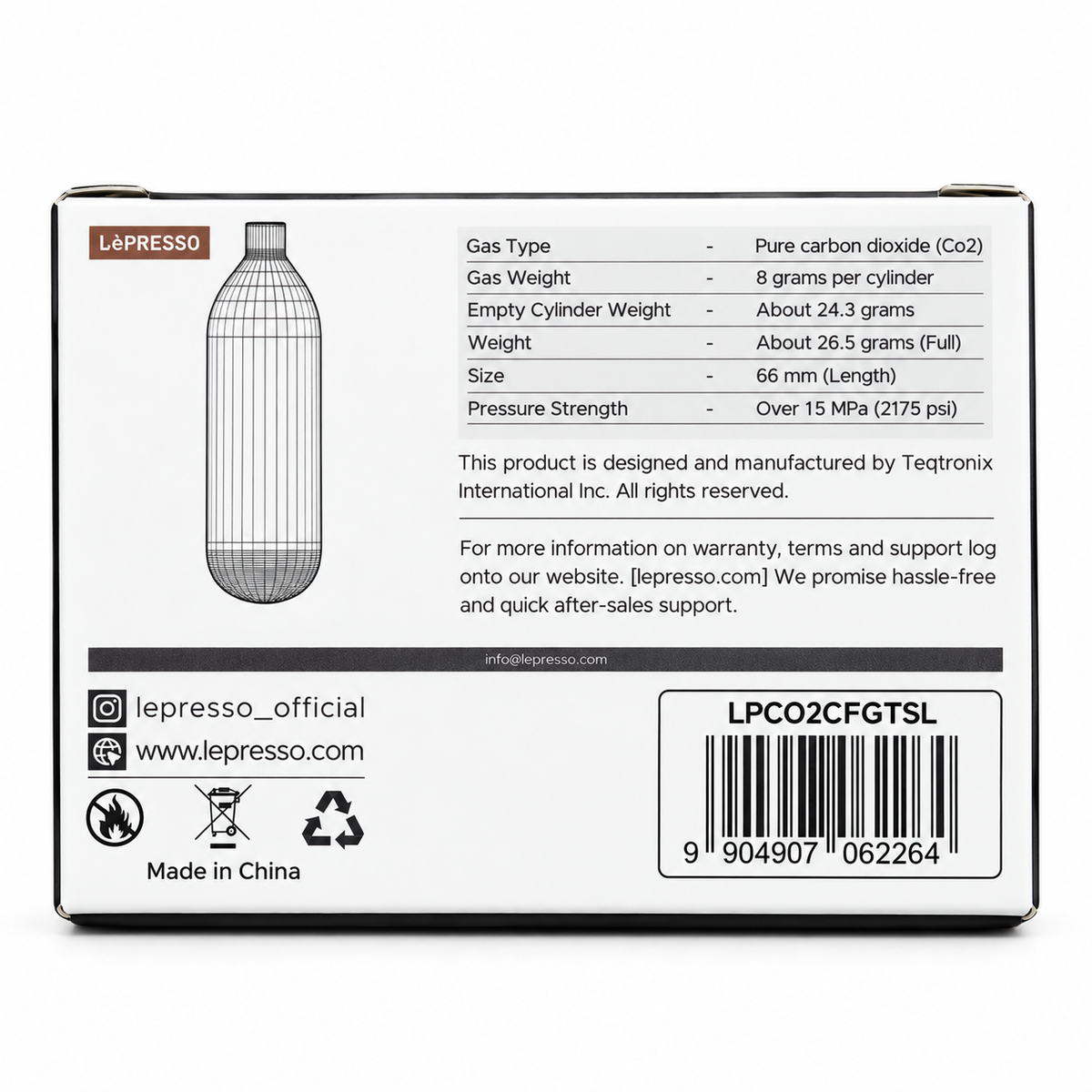 Lepresso Co2 Chargers For Sparkling Water
